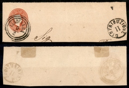 10050 LOMBARDO VENETO - 1861 - Frammento Della Busta Da 5 Soldi (10 - Buste Postali) - Lendinara 9.2. + Distribuzione II - Autres & Non Classés