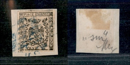 10071 MODENA - 1852 - 25 Cent Camoscio Chiarissimo Rosaceo (4b) Su Frammento (90+) - Sonstige & Ohne Zuordnung