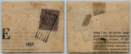 10084 MODENA - 1853 - 9 Cent Violetto Grigio (2 Segnatasse Giornali) Su Frammento - Grandi Margini - Molto Bello (145) - Sonstige & Ohne Zuordnung