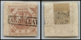10093 NAPOLI - 1858 - 2 Grana Rosa Brunastro (5c) Angolo Di Foglio Posizione 1 - Usato - Sonstige & Ohne Zuordnung