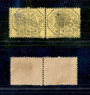 10181 PONTIFICIO - 1868 - Coppia Del 40 Cent Giallo Limone (29) Annullata (250) - Other & Unclassified