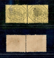 10181 PONTIFICIO - 1868 - Coppia Del 40 Cent Giallo Limone (29) Annullata (250) - Altri & Non Classificati