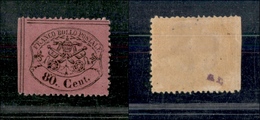 10185 PONTIFICIO - 1868 - 80 Cent Lilla Rosso (31) Nuovo Con Gomma (120) - Sonstige & Ohne Zuordnung