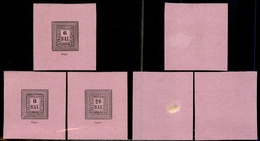 10197 ROMAGNE - 1859 - Ristampe - 3 Valori Con Dicitura "Saggio" Su Carta Violetta - Senza Gomma - Other & Unclassified