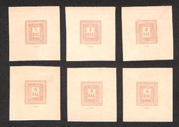 10198 ROMAGNE - 1859 - Ristampe - 6 Valori Con Dicitura "Saggio" Su Cartoncino Bianco - Senza Gomma - Altri & Non Classificati