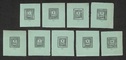 10199 ROMAGNE - 1859 - Ristampe Della Serie Completa Con Dicitura "Saggio" Su Carta Verde - 9 Valori - Senza Gomma - Spl - Other & Unclassified