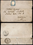 10211 SARDEGNA - 1855 - 20 Cent Cobalto Latteo (15ca) Su Involucro A Fascia Da Asti A Valenza Del 25.11.1856 (600) - Autres & Non Classés