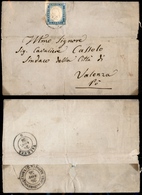 10211 SARDEGNA - 1855 - 20 Cent Cobalto Latteo (15ca) Su Involucro A Fascia Da Asti A Valenza Del 25.11.1856 (600) - Altri & Non Classificati