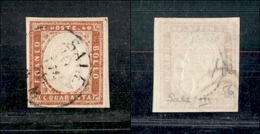 10221 SARDEGNA - 1857 - 40 Cent Vermiglio Arancio Scuro (16Ac) Usato (200) - Autres & Non Classés