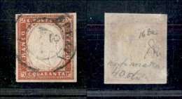 10223 SARDEGNA - 1859 - 40 Cent Vermiglio Mattone (16Ba) Usato (600) - Sonstige & Ohne Zuordnung