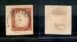 10224 SARDEGNA - 1859 - 40 Cent Vermiglio Mattone (16Ba) Chiavari 9.6 Su Frammento - G.Bolaffi (725) - Other & Unclassified