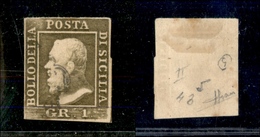 10237 SICILIA - 1859 - 1 Grano Bruno Oliva (4b) Usato (300) - Other & Unclassified