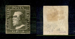 10241 SICILIA - 1859 - 1 Grano Verde Oliva (5 - Palermo) - Terza Tavola - Usato - Diena (400) - Autres & Non Classés