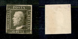 10243 SICILIA - 1859 - 1 Grano Verde Oliva Chiaro (5 - Palermo) - Terza Tavola - Usato (400) - Autres & Non Classés