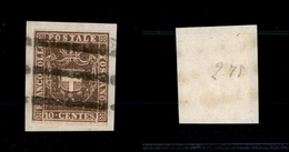 10319 TOSCANA - GOVERNO PROVVISORIO - 1860 - 10 Cent Bruno (19) Su Frammento (120) - Sonstige & Ohne Zuordnung