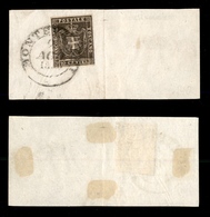 10327 TOSCANA - GOVERNO PROVVISORIO - 1860 - 10 Cent Bruno Grigio (19c) Montevarchi Su Frammento (120) - Other & Unclassified