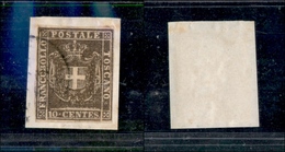 10328 TOSCANA - GOVERNO PROVVISORIO - 1860 - 10 Cent Bruno Grigio (19c) Su Frammento (120) - Other & Unclassified