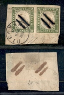 10342 REGNO - 1862 - Coppia Del 5 Cent (13C - Sardegna) Su Frammento Da Dicomano 30.5.62 + Tratti A Penna - Difetti - Sonstige & Ohne Zuordnung