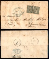 10375 REGNO - De La Rue - Coppia Del 1 Cent (L14) Su Lettera Da Bologna 13.2.1865 Per Spaccaforno - Ingiallimenti - Autres & Non Classés