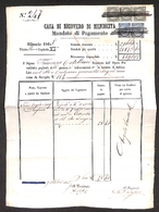 10391 REGNO - Uso Fiscale - 1865 - Mandato Di Pagamento Quietanzato Con Uso Di Francobolli - Other & Unclassified