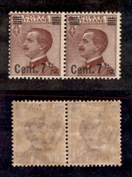 10468 REGNO - 1923/1927 - Coppia Orizzontale Del 7 1/2 Cent Su 85 Cent Michetti (136) - Gomma Integra (150) - Autres & Non Classés