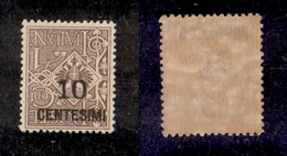 10469 REGNO - 1923/1927 - 10 Cent Su 1 Cent Floreale (137a) - Soprastampa Capovolta - Ben Centrato - Gomma Integra - Autres & Non Classés