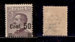 10479 REGNO - 1923/1927 - 50 Cent Su 55 Cent Michetti (140h) - Soprastampa Spostata In Alto - Gomma Integra - Sorani (26 - Autres & Non Classés