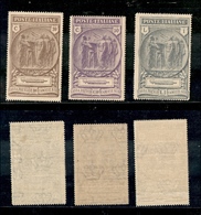 10484 REGNO - 1923 - Previdenza Camice Nere (147/149) - Serie Completa Di 3 Valori - Gomma Integra (300) - Other & Unclassified