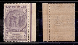 10486 REGNO - 1923 - 50 Cent Camice Nere (148) Bordo Di Foglio - Gomma Integra (100+) - Autres & Non Classés