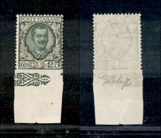 10516 REGNO - 1926 - 25 Cent Floreale (200eb) Non Dentellato In Basso - Bordo Di Foglio - Gomma Integra (400) - Other & Unclassified