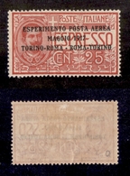 10592 REGNO - P. AEREA  - 1917 - 25 Cent Torino Roma (1-Aerea) - Soprastampa Inclinata - Non Catalogato - Sonstige & Ohne Zuordnung