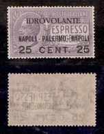 10595 REGNO - P. AEREA  - 1917 - 25 Cent Su 40 Cent Idrovolante (2-Aerea) - Ben Centrato - Gomma Integra (75+) - Sonstige & Ohne Zuordnung