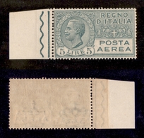 10607 REGNO - P. AEREA  - 1926 - 5 Lire Posta Aerea (7) - Bordo Di Foglio - Ottima Centratura - Gomma Integra (375) - Autres & Non Classés