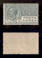 10609 REGNO - P. AEREA  - 1926 - 5 Lire Posta Aerea (7) - Gomma Integra (125) - Autres & Non Classés