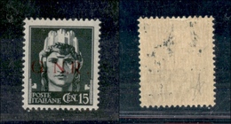 10763 REPUBBLICA SOCIALE - 1943 - GNR Brescia - 15 Cent (472/Il) - R Accostato (100) - Sonstige & Ohne Zuordnung