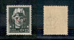 10764 REPUBBLICA SOCIALE - 1943 - GNR Brescia - 15 Cent (472/pd) - N Punto Piccolo Basso - Gomma Integra (120) - Autres & Non Classés