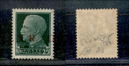 10772 REPUBBLICA SOCIALE - 1943 - GNR Brescia - 25 Cent (474/Ie) - NR G (100) - Sonstige & Ohne Zuordnung