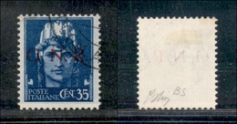 10781 REPUBBLICA SOCIALE - 1943 - GNR Brescia - 35 Cent (476/I) - Oliva (1.200) - Autres & Non Classés