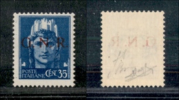 10783 REPUBBLICA SOCIALE - 1943 - GNR Brescia - 35 Cent (476/Ia) - Leggero Decalco - Gomma Integra (675) - Sonstige & Ohne Zuordnung