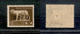 10800 REPUBBLICA SOCIALE - 1944 - GNR Verona - 5 Cent Bruno (470a) Soprastampa Capovolta - Gomma Integra - Oliva E Rayba - Sonstige & Ohne Zuordnung