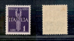 10814 REPUBBLICA SOCIALE - 1944 - GNR Verona - 1 Lira Posta Aerea (121a) Soprastampa Capovolta - Gomma Integra (110) - Autres & Non Classés