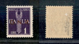 10815 REPUBBLICA SOCIALE - 1944 - GNR Verona - 1 Lira Posta Aerea (121a) Soprastampa Rossa - Gomma Integra Con Piccola A - Autres & Non Classés
