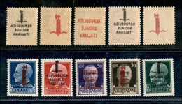 10823 REPUBBLICA SOCIALE - 1944 - Fascetti (491s/495s) - Serie Completa - 5 Valori Con Decalco - Gomma Integra (75) - Autres & Non Classés