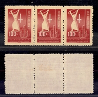 10887 TRIESTE B - 1948 - 100 Lire Trittico (1/3) Gomma Integra (160) - Autres & Non Classés