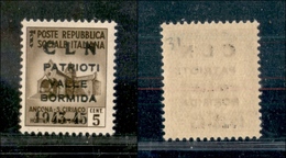 10912 EMISSIONI LOCALI - VALLE BORMIDA - 1945 - Soprastampa Modificata - 5 Cent (1A) - Posizione 31 - Gomma Integra - Ce - Autres & Non Classés