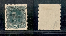 10926 OCCUPAZIONI - TRENTINO - 1918 - 20 Heller Verde (7cb) Doppia Soprastampa Di Cui Una A Cavallo - Nuovo Con Gomma (2 - Sonstige & Ohne Zuordnung