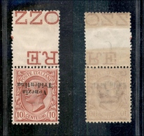 10936 OCCUPAZIONI - TRENTINO - 1918 - 10 Cent Leoni (22aa) Soprastampa Capovolta - Bordo Di Foglio - Gomma Integra - Spl - Sonstige & Ohne Zuordnung