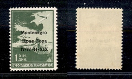 11126 OCCUPAZIONI - MONTENEGRO - 1941 - 1 Din (2-Aerea) - Varietà I (1V) - Gomma Integra - Non Catalogato - Autres & Non Classés