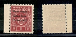 11145 OCCUPAZIONI - MONTENEGRO - 1941 - 1 Din (2-Segnatasse) - Errore 1V - Bordo Di Foglio - Gomma Integra - Non Catalog - Autres & Non Classés