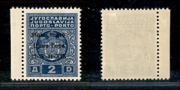 11146 OCCUPAZIONI - MONTENEGRO - 1941 - 2 Din (3-Segnatasse) Varietà Gb (1V+X1X) - Bordo Di Foglio - Gomma Integra - Non - Autres & Non Classés